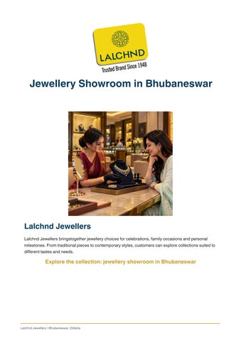 Jewellery Showroom in Bhubaneswar