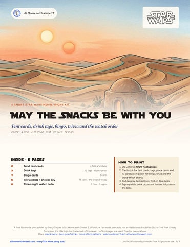 May the Snacks Be with You: Star Wars Movie Night Printables
