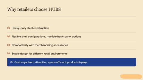 Hubs Engineering 家具目录 · Gondola 层架 Solutions – 智能 , Durable × Versatile 零售 Displays 第 9 页