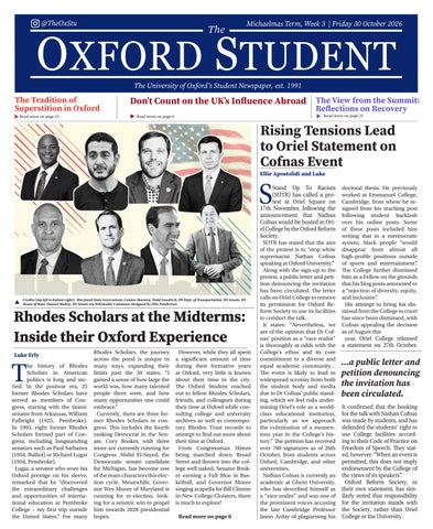 The Oxford Student - Week 3 Michaelmas 2026